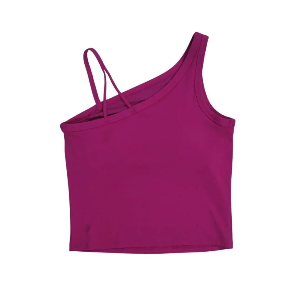 One-Shoulder Fuchsia Tank Top With Double Strap Design By All In Motion XL Size